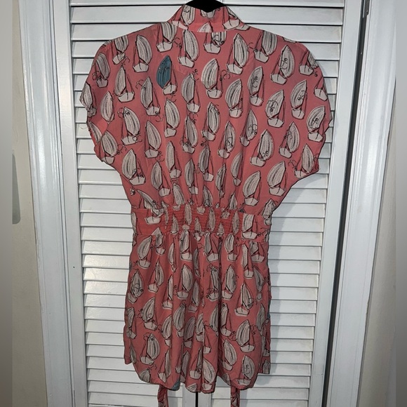 Maeve Anthropologie Pink with Sailboat Tourista Romper - Picture 3 of 15